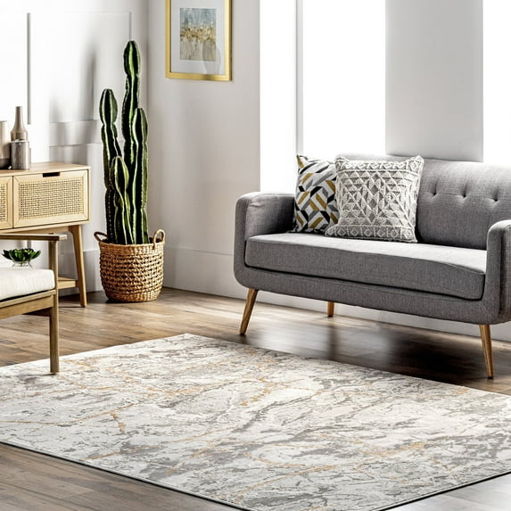 nuLOOM Alexa Textured Modern Marble Area Rug, 5' x 8', Grey