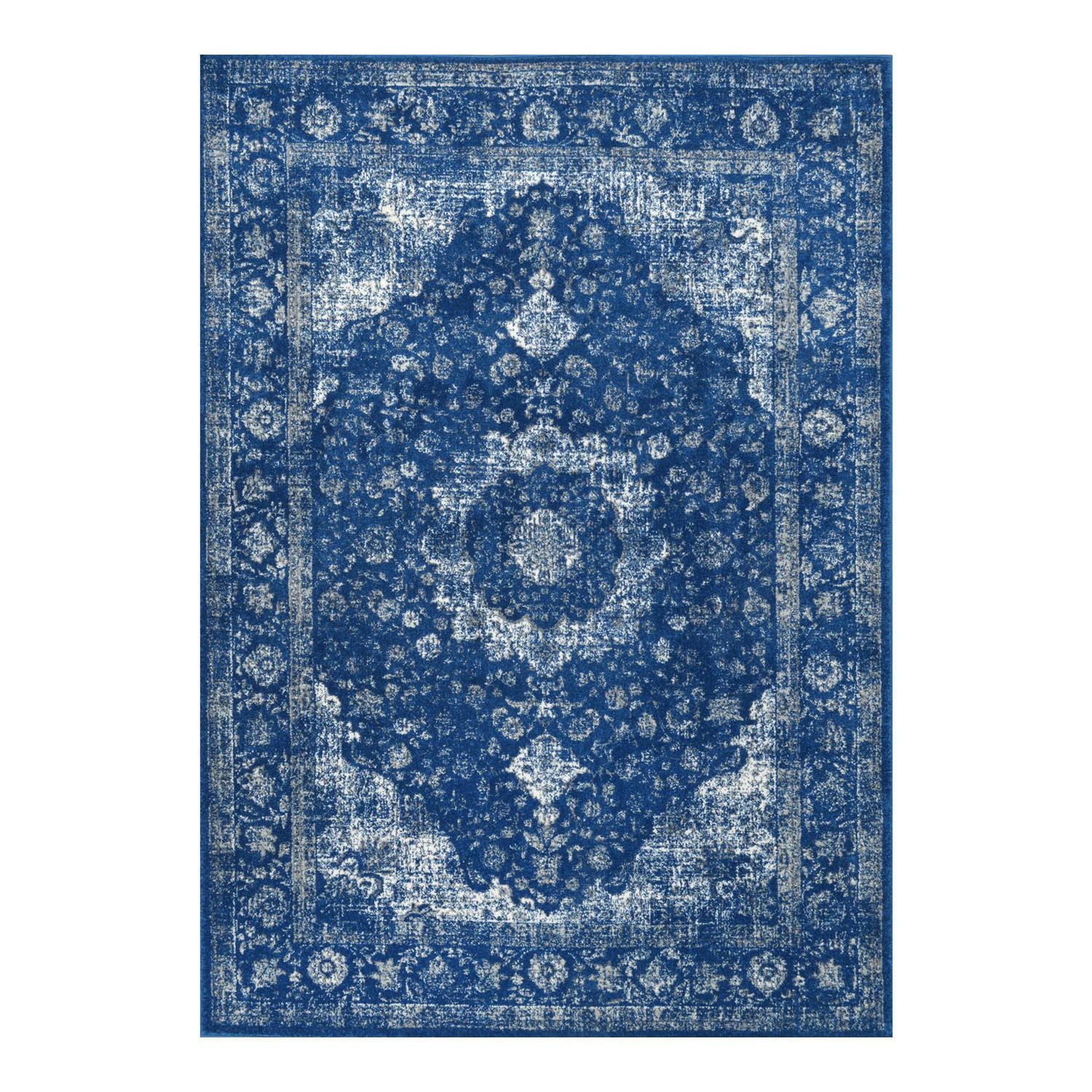 Denim and Tan Striped 6' x 9' Jute Cotton Flatweave Rug