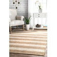 thumbnail image 1 of nuLOOM Alisia Flatweave Stripes Jute Area Rug, 8' 6" x 11' 6", Off White, 1 of 3