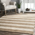 thumbnail image 1 of nuLOOM Alisia Flatweave Stripes Jute Area Rug, 9' 6" x 13' 6", Off White, 1 of 5