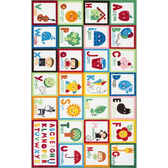 nuLOOM Alphabet Block Kids Area Rug, 5' x 7' 5", Multi