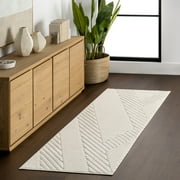 nuLOOM Amal High-Low Geometric Indoor/ Outdoor Area Rug, 2 6" x 8, Runner, Amal Cream