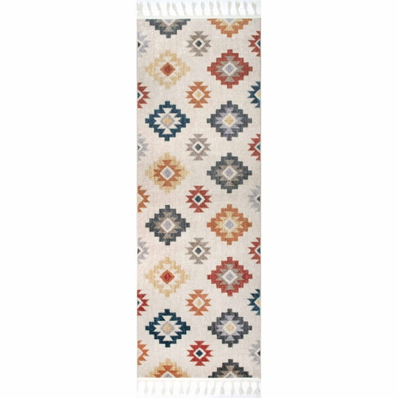 nuLOOM Amani Aztec Tassel Runner Rug, 2' 8" x 8', Multi