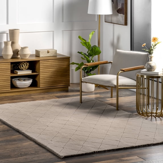 nuLOOM Amy Casual Faux Rabbit Machine Washable Area Rug, 5' x 8', Taupe