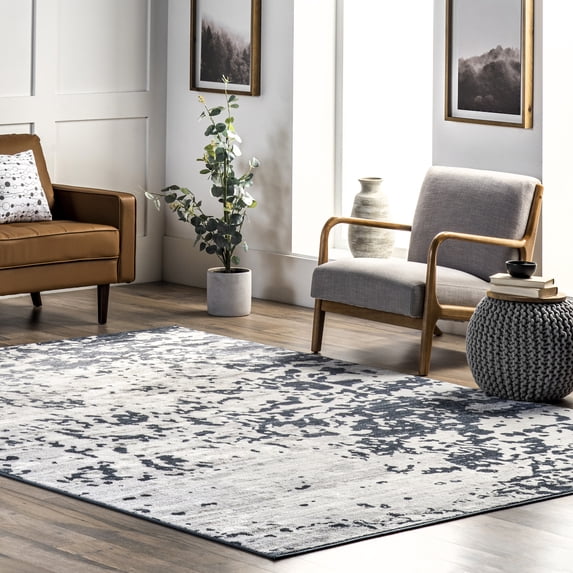 nuLOOM Angelina Modern Abstract Area Rug, 4' 3" x 6', Blue