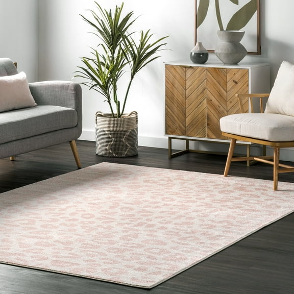 nuLOOM Annette Modern Leopard Print Area Rug, 8' x 10', Baby Pink