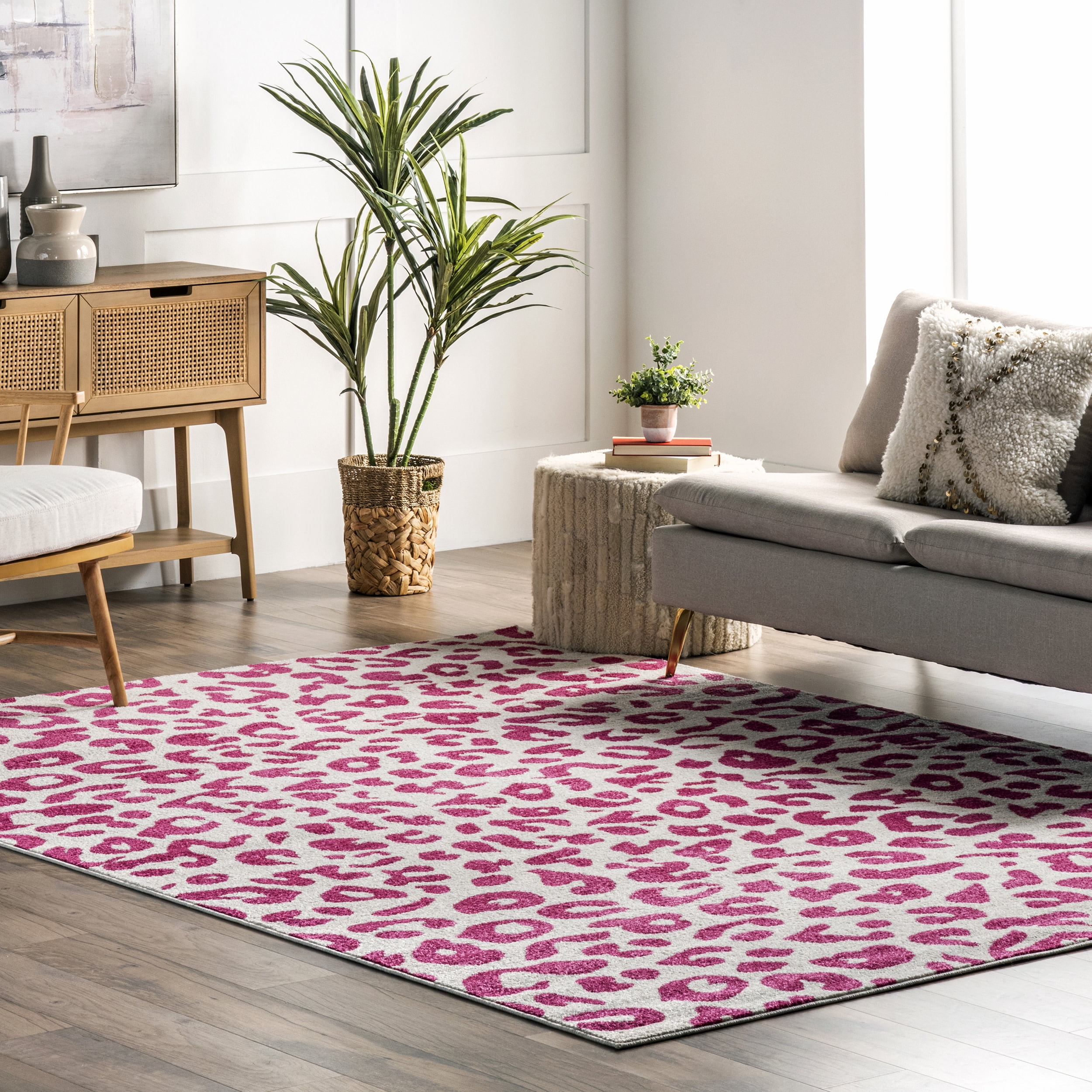 nuLOOM Modern Leopard Print Area Rug, 8' x 10', Pink