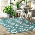 thumbnail image 1 of nuLOOM Annevoie Ethnic Symbols Indoor/Outdoor Area Rug, 7' 10" x 11' 2", Aqua, 1 of 2