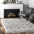 thumbnail image 1 of nuLOOM Ansley Moroccan Lattice Tassel Grey 6' 7" x 9' Modern Area Rug, 1 of 2