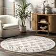 thumbnail image 1 of nuLOOM Ansley Moroccan Lattice Tassel Light Grey 4' Modern Round Rug, 1 of 9