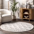thumbnail image 1 of nuLOOM Ansley Moroccan Lattice Tassel Light Grey 6' Modern Round Rug, 1 of 9