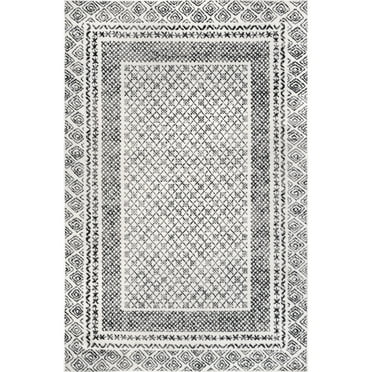 nuLOOM Arabella Contemporary Bordered Area Rug, 4' x 6', Light Grey