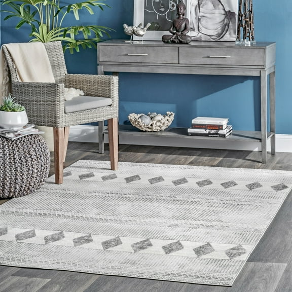 nuLOOM Araceli Modern Tribal Area Rug, 4' 1" x 6', Gray