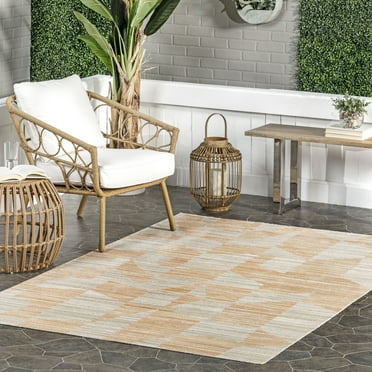 nuLOOM Aranea Abstract Machine Washable Indoor/Outdoor, Orange, 4' x 6' Area Rug