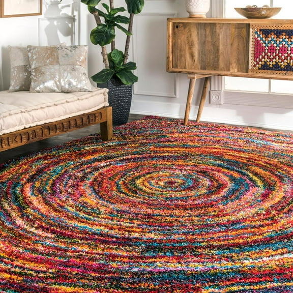 nuLOOM Ardelle Swirl Shag Accent Rug, 3' 3" x 5', Multi