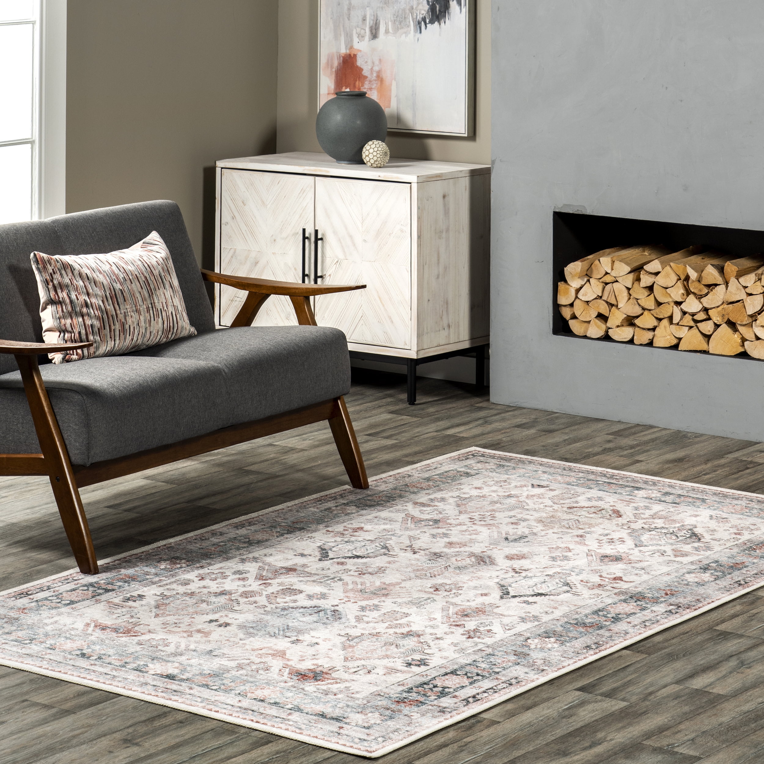 nuLOOM Area Rug, 4' x 6', Ivory Multi