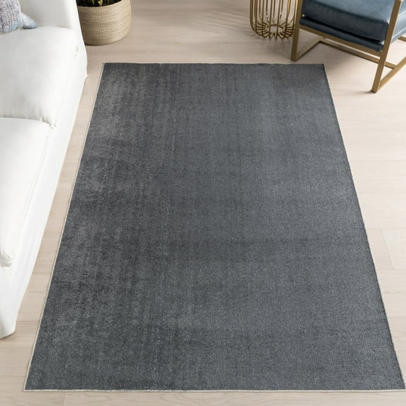 nuLOOM Argelia Solid Machine Washable Area Rug, 7' 10" x 10', Argelia Grey