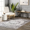 thumbnail image 1 of nuLOOM Ari Faded SplashGuard Machine Washable Area Rug, 5' x 8', Ari Grey, 1 of 6