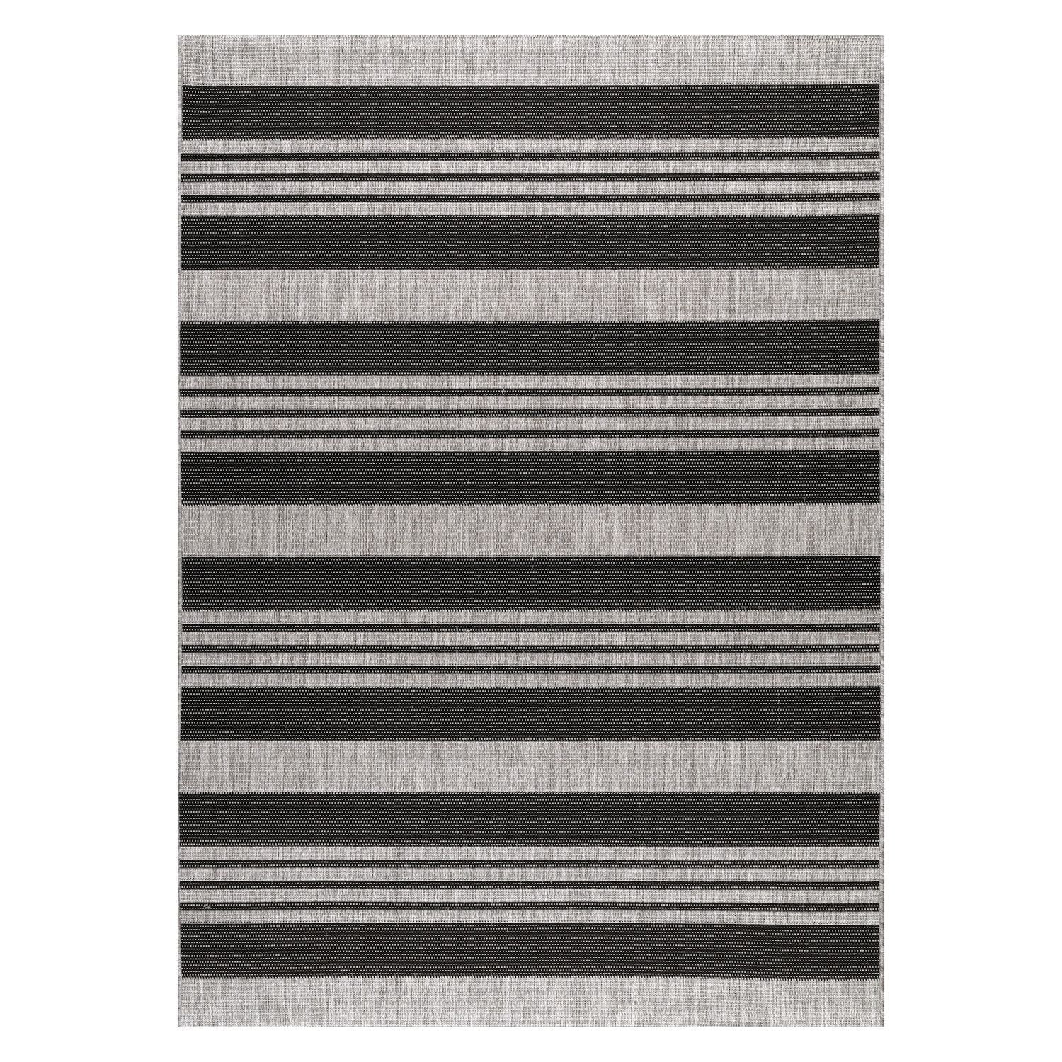 Arlena Black 4' x 6' Synthetic Stain-Resistant Area Rug