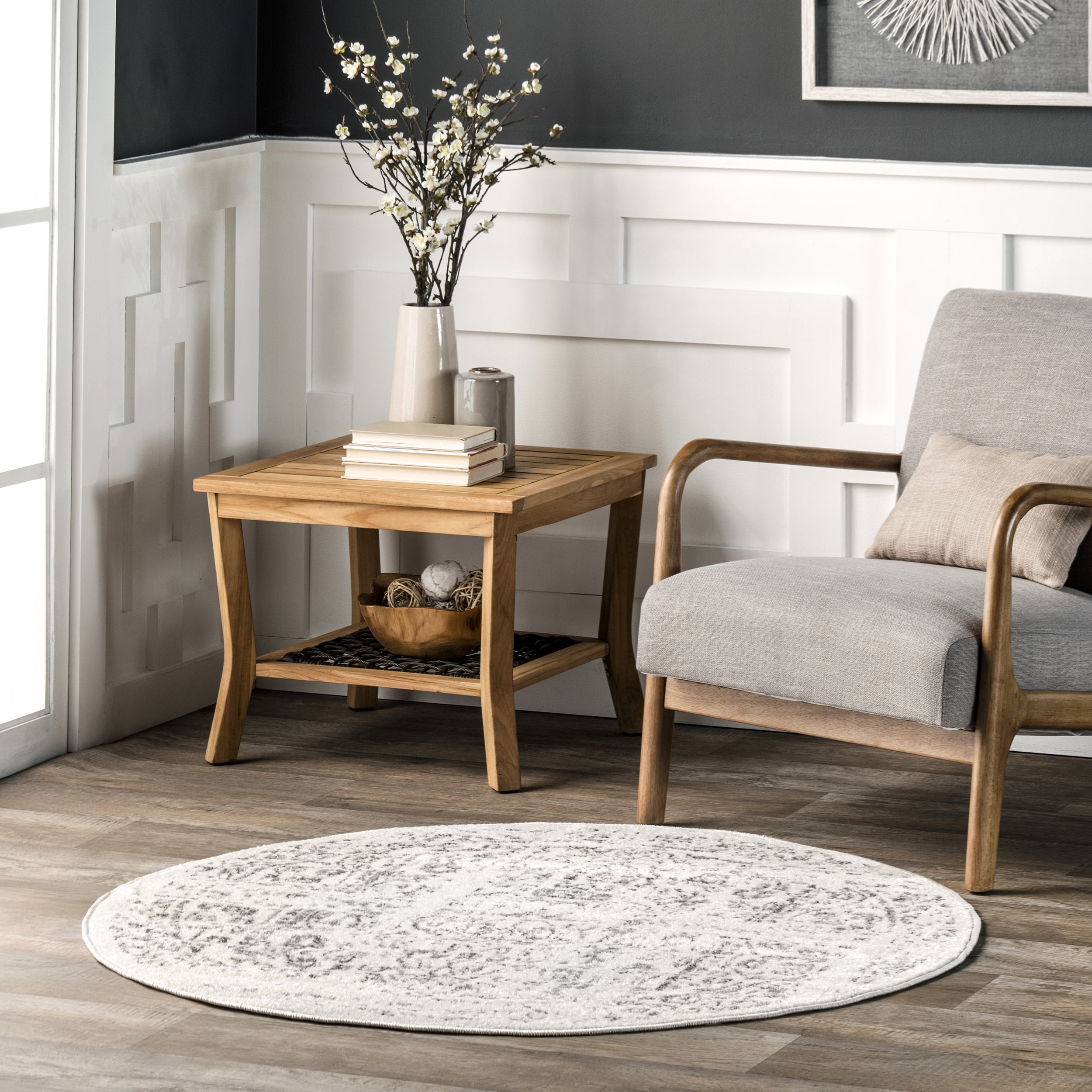 nuLOOM Arlena Vintage Traditional Area Rug, 4', Grey