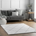 thumbnail image 1 of nuLOOM Armitra Moroccan Lattice Shag Area Rug, 5' 3" x 7', Armitra Natural, 1 of 10