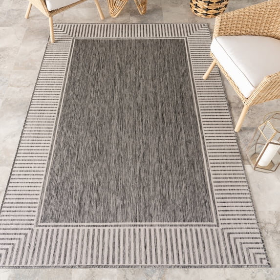 nuLOOM Asha Simple Striped Indoor/Outdoor Area Rug, 5' x 8', Asha Grey