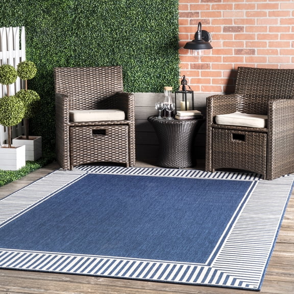 nuLOOM Asha Simple Striped Indoor/Outdoor Area Rug, 2' x 3', Asha Navy