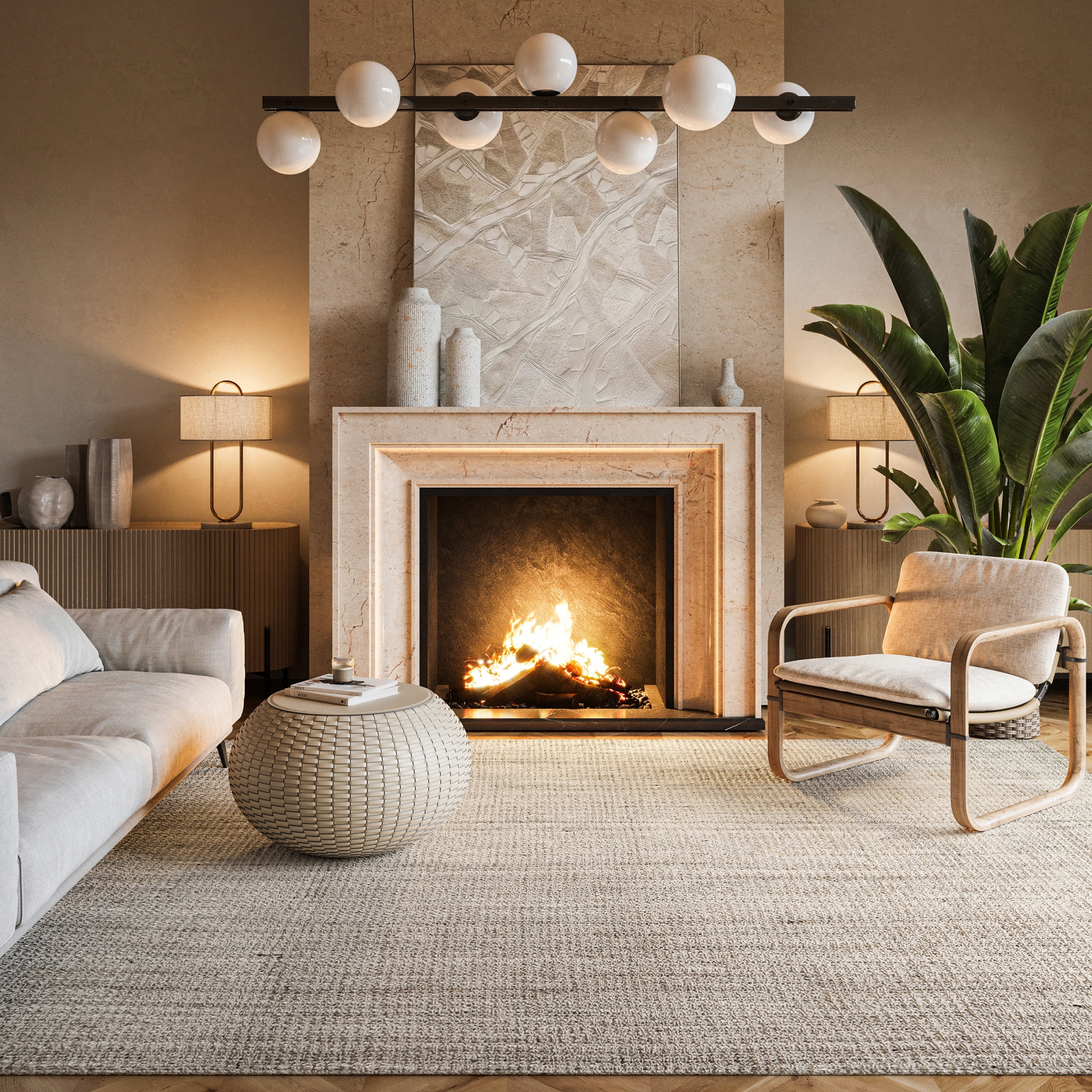 nuLOOM Ashli Solid Farmhouse Jute Area Rug, 9' 6" x 13' 6", Ashli Off-white