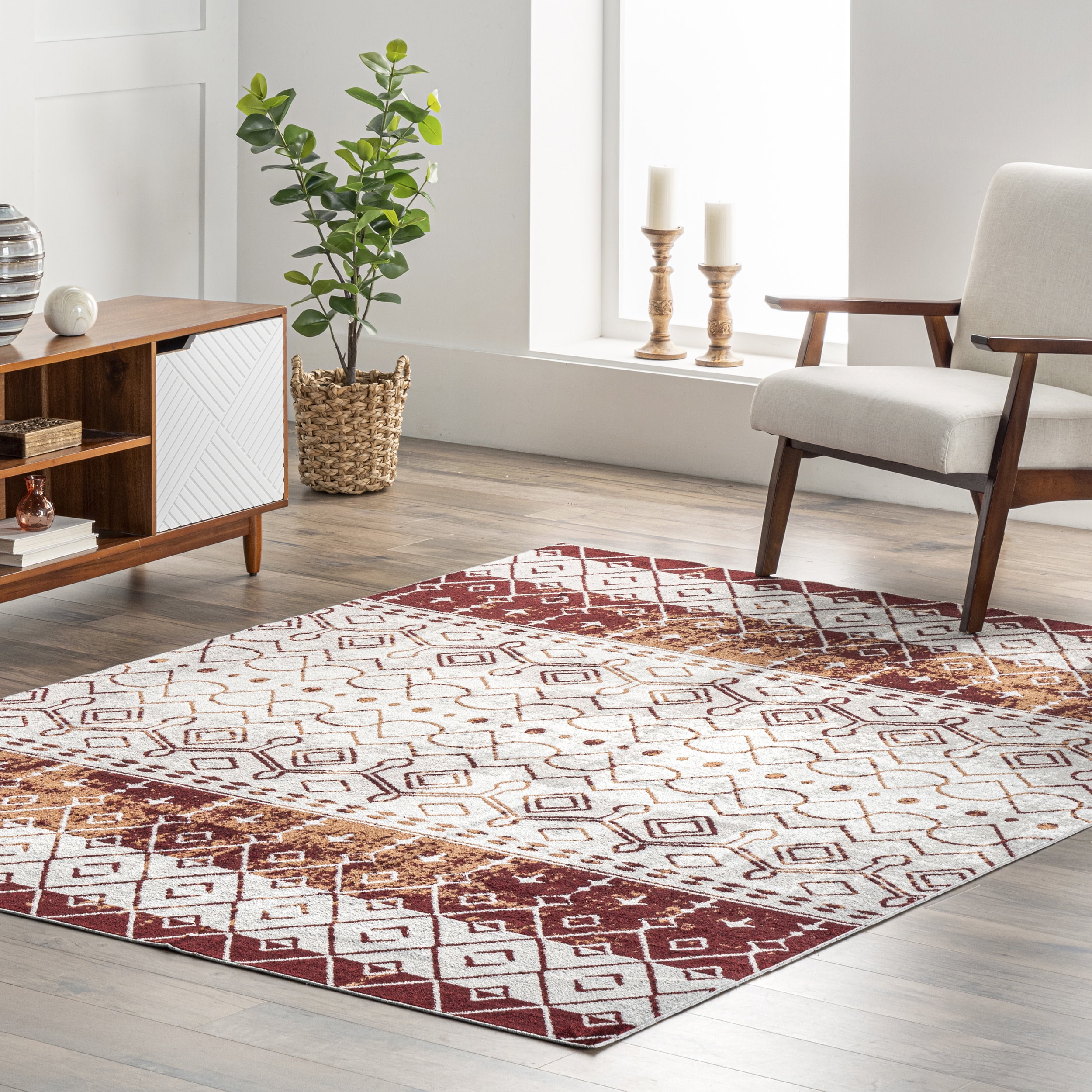 nuLOOM Audrey Machine Washable Geometric Moroccan Area Rug, 5' x 8 ...