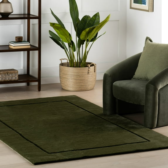 nuLOOM Auralyn Solid Cloud Washable Area Rug, 5' x 8', Auralyn Green