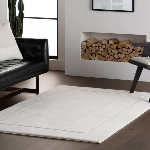 nuLOOM Auralyn Solid Cloud Washable Area Rug, 7' 6" x 9' 6", Auralyn Sand