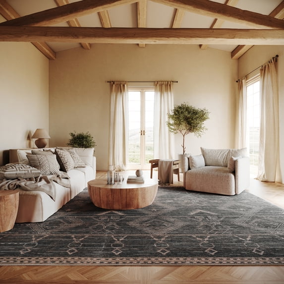 nuLOOM Avielle Abstract Handmade Wool Area Rug, 9' 6" x 13' 6", Charcoal
