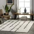 thumbnail image 1 of nuLOOM Avril Machine Washable Stripe Wool Area Rug, 6' x 9', Avril Ivory, 1 of 6