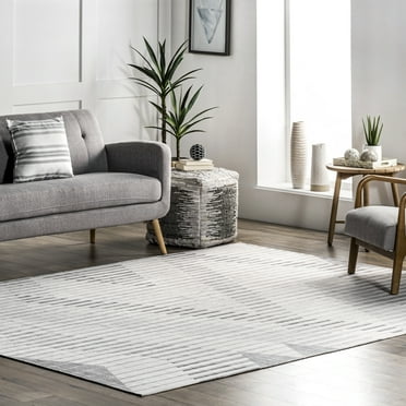 nuLOOM Azzie Modern Zig Zag Machine Washable Area Rug, 4' x 6', Beige