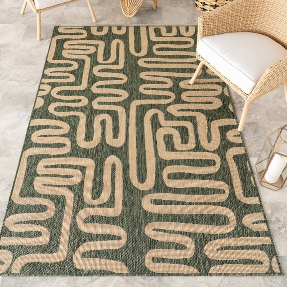 nuLOOM Bambi Abstract Indoor / Outdoor Area Rug, 5' x 8', Bambi Green