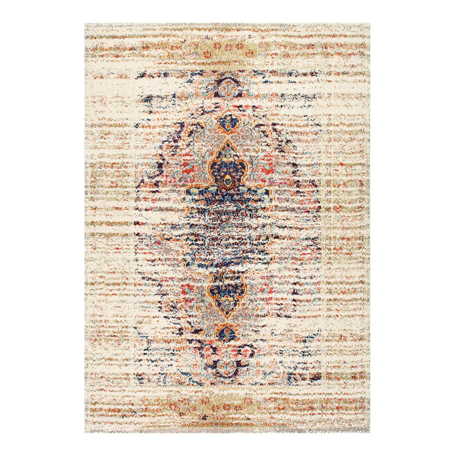 Gray Geometric Shag Synthetic 5' x 7' Area Rug