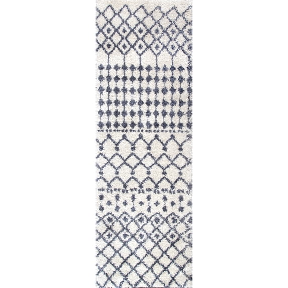 nuLOOM Barbara Moroccan Shag Runner Rug, 2' 8" x 8', Beige