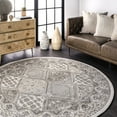thumbnail image 1 of nuLOOM Becca Traditional Tiled Beige 4' Transitional Round Rug, 1 of 10