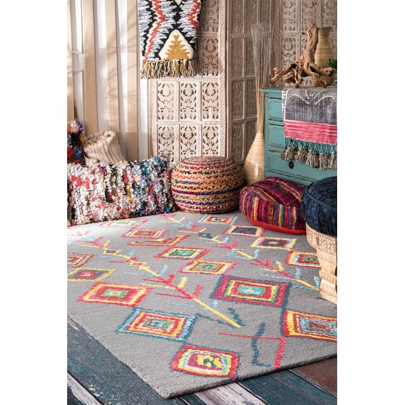 nuLOOM Belini Hand Tufted Wool Accent Rug, 2' x 3', Gray
