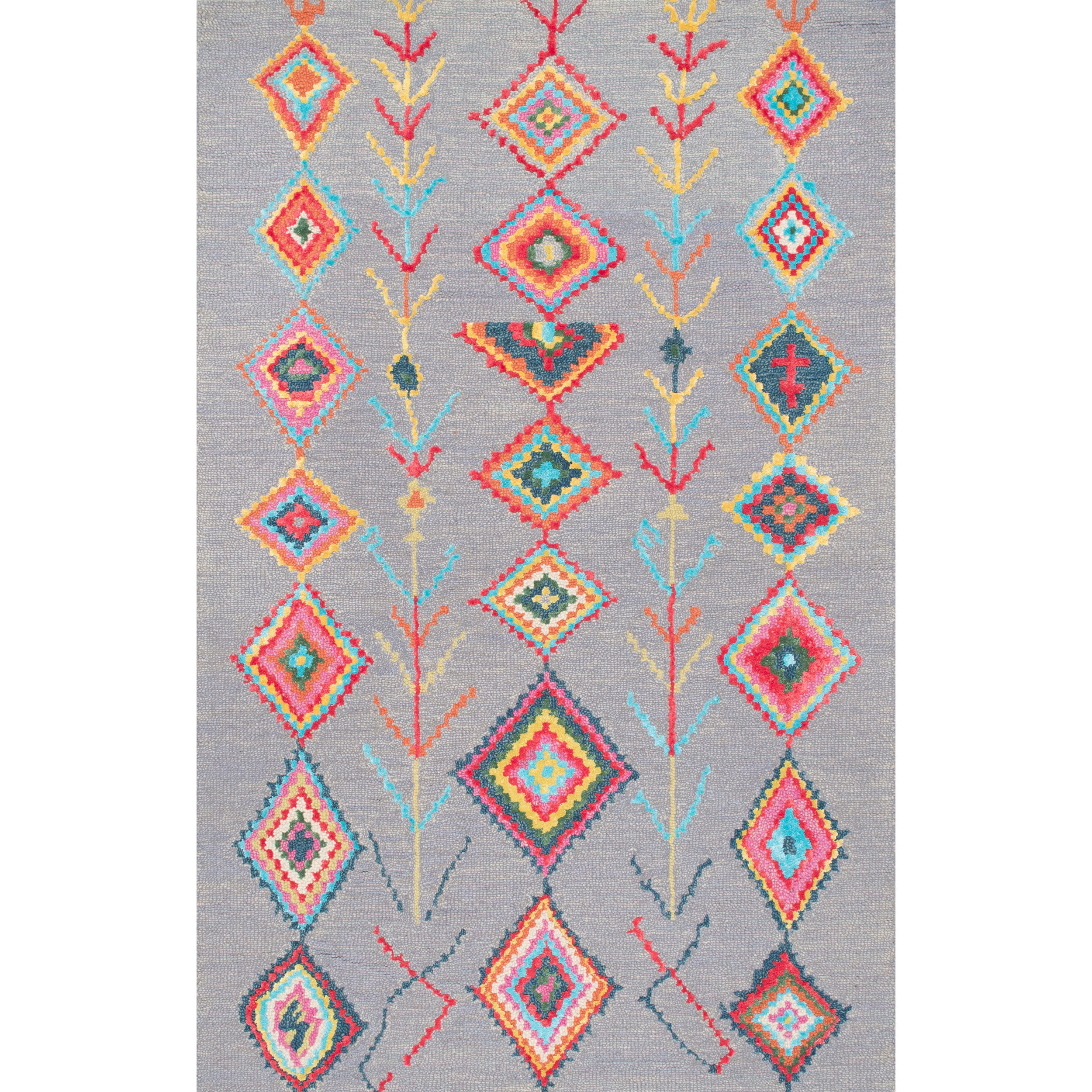 Handmade Gray Wool and Viscose Bohemian Accent Rug, 3' x 5'