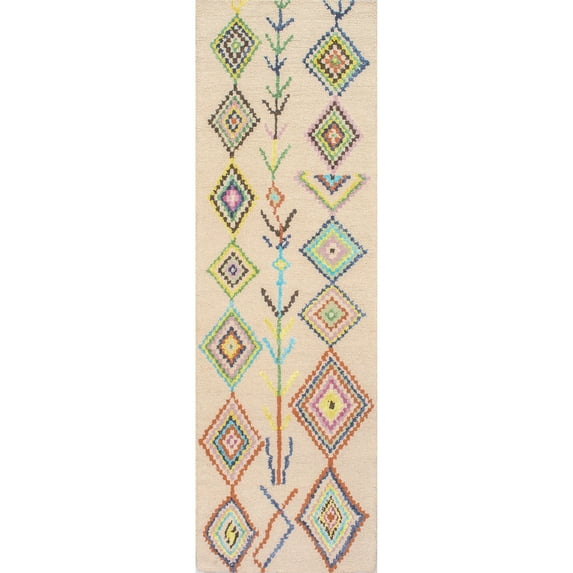 nuLOOM Belini Hand Tufted Wool Runner Rug, 2' 6" x 12', Ivory