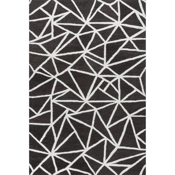 nuLOOM Berkley Hand Tufted Wool Abstract Contemporary Area Rug, 8' x 10', Black