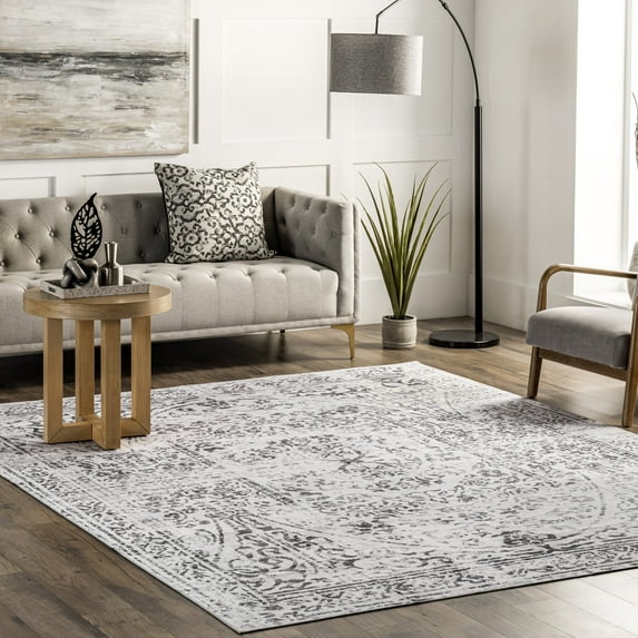 nuLOOM Bess Persian Vintage Machine Washable Area Rug, 8' x 10', Ivory