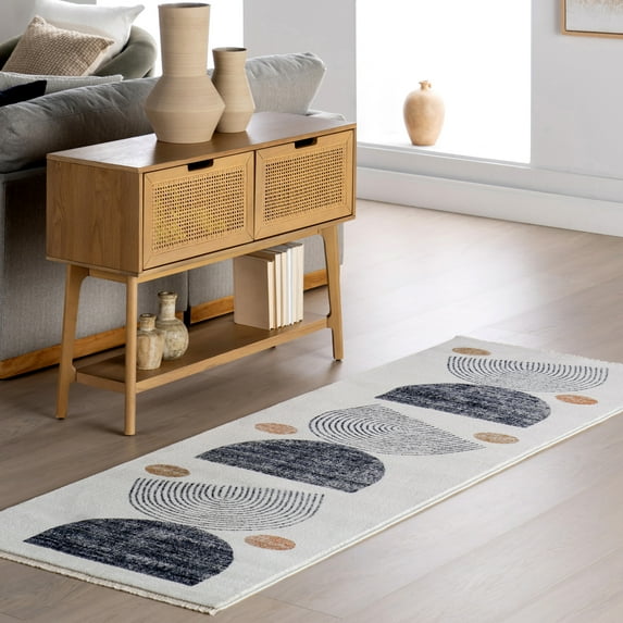 nuLOOM Bevin Abstract Sky Fringe Area Rug, 2' 8" x 7' 10", Runner, Bevin Beige