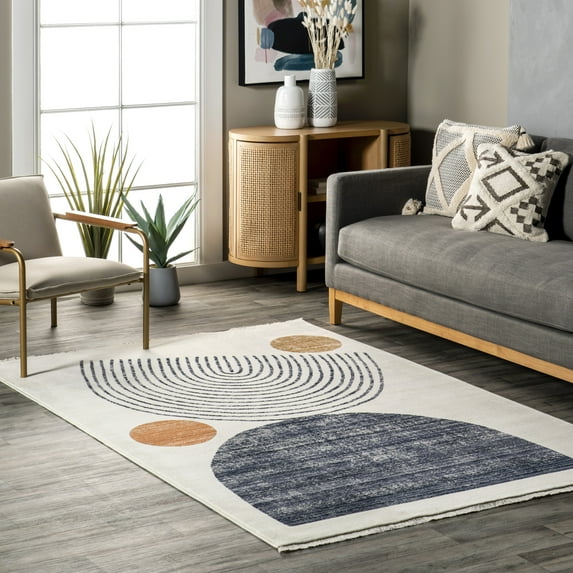 nuLOOM Bevin Abstract Sky Fringe Area Rug, 8' x 10' 2", Bevin Beige