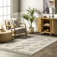 thumbnail image 1 of nuLOOM Blanche Moroccan Lattice Tasseled Area Rug, 4' x 6', Beige, 1 of 9