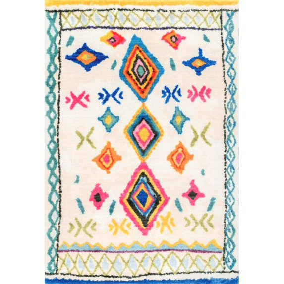 nuLOOM Bohemian Diamond Tami Shaggy Area Rug or Runner