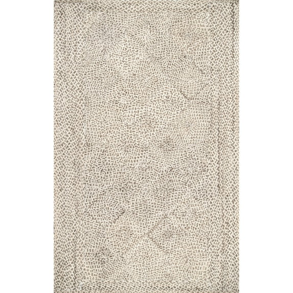 nuLOOM Braided Yvette Trellis Jute Area Rug, 7' 6" x 9' 6", Natural