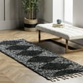 thumbnail image 1 of nuLOOM Bria Moroccan Shag Tasseled Area Rug, 2' 6" x 10', Runner, Bria Black, 1 of 9