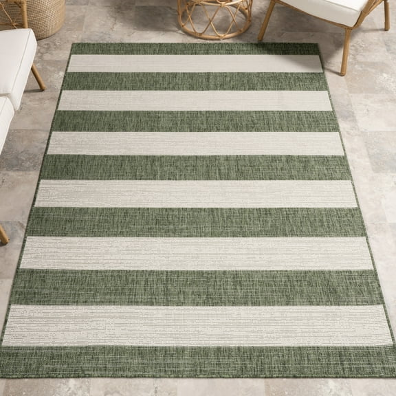 nuLOOM Briaana Striped Indoor/Outdoor Area Rug, 5' 3" x 7' 7", Briaana Green
